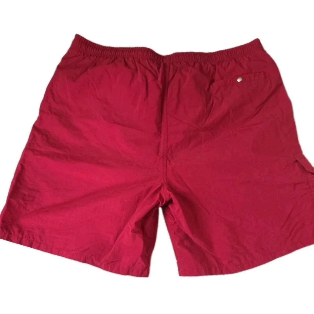 VTG 90s Big Dogs Mens XL Red Swim Trunks Athletic Nylon Shorts Embroidered Logo